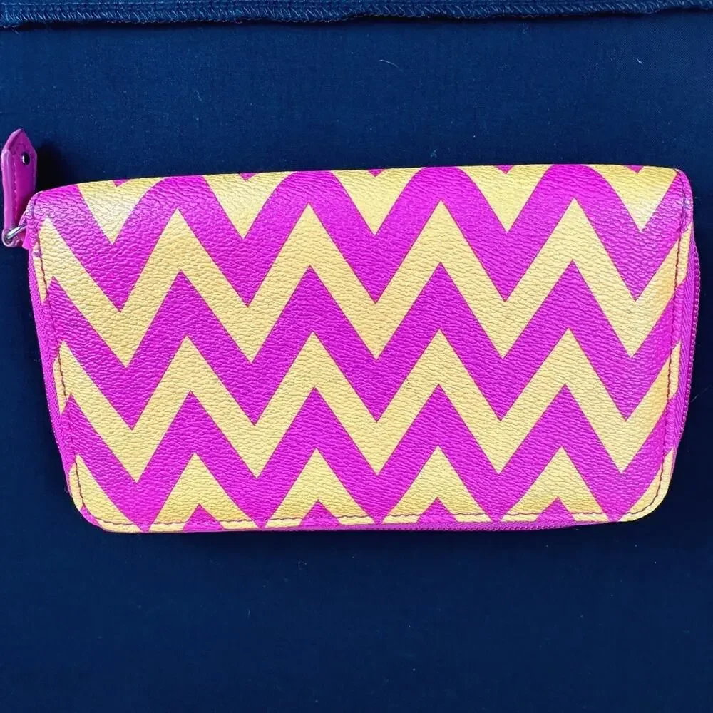 Vera Bradley Accordion Wallet Ziggy Zags - Pink and Orange - Picture 3 of 10